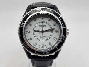 Bijoux Terner Watch Mens New Battery White Dial Rotating Bezel 40mm - Picture 1 of 16