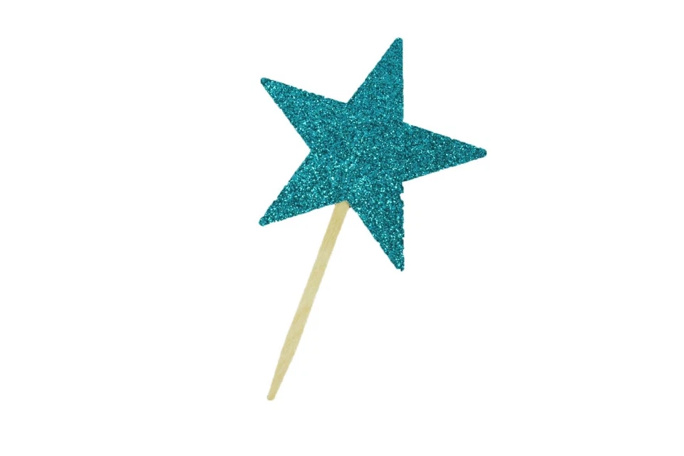 Glitter 2-1/2" ESTRELA Cupcake Toppers Decoração de Festa de Aniversário ESCOLHA Pacote e COR - Imagem 1 de 1