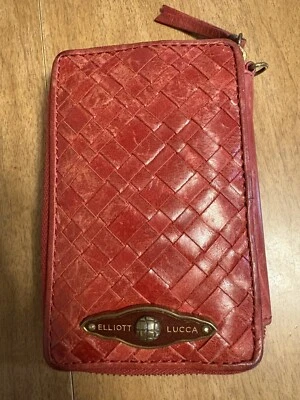 Elliot Luca Red  Woven Wristlet Wallet Leather - Image 1 of 4