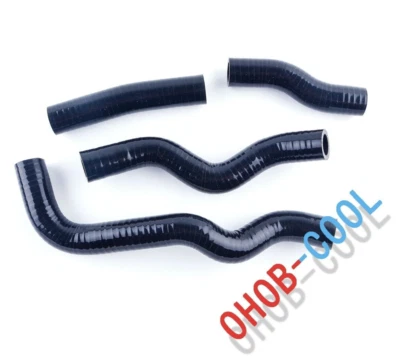 Black Radiator Silicone Hose Set For Kawasaki KLX250 1993-2010 KLX250S 2006-2014 - Image 1 of 4