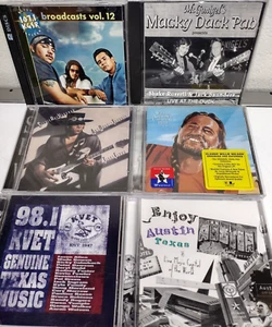 6 Austin/Texas Music CDs Stevie Ray Vaughan Willie Nelson KVET Shake Russell + - Picture 1 of 10