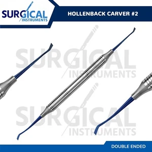 Double Ended Titanium Coated Hollenback Carver #2 - Oral Dental German Grade - Picture 1 of 8