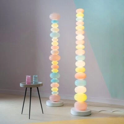 Candy String Rainbow LED Floor Lamp Nordic Novelty Glass Floor Light for Childre
