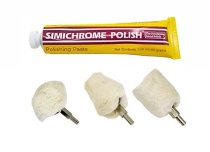 4 pc DRILL POLISH BUFFER WHEEL BUFF KIT WITH SIMICHROME MAG POLISHING PASTE - Picture 1 of 1