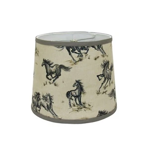 Pantalla de lámpara de tambor Western Horse Print, tambor de 14", Albert Estate Ltd - Imagen 1 de 2