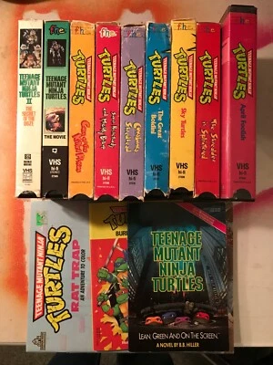 VTG Teenage Mutant Ninja Turtles TMNT VHS Lot of 9 FHE Burger King & 3 Books 👀 Foto 1 de 4