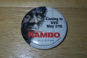 Rambo Movie Advertisement Button Pin 2.5" Sylvester Stallone Blockbuster Pin - Picture 1 of 2