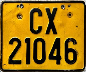 South Africa Capetown Motorcycle License Licence Number Plate CX 21046 - Picture 1 of 6