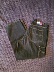 Vintage 90s Tommy Hilfiger Jeans Mens 40x34 Black Denim Baggy Pants 