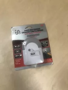 Conector de teléfono VR3 alimentado - luz nocturna de emergencia y cargador (PJNL-USB) blanco - Imagen 1 de 2