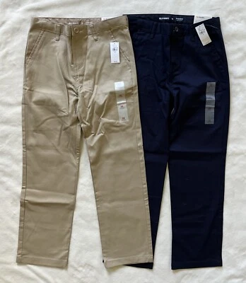 OLD NAVY Boys Pants Khaki Straight Leg Built In Flex School Uniform NWT SIZE 10 - Image 1 of 4