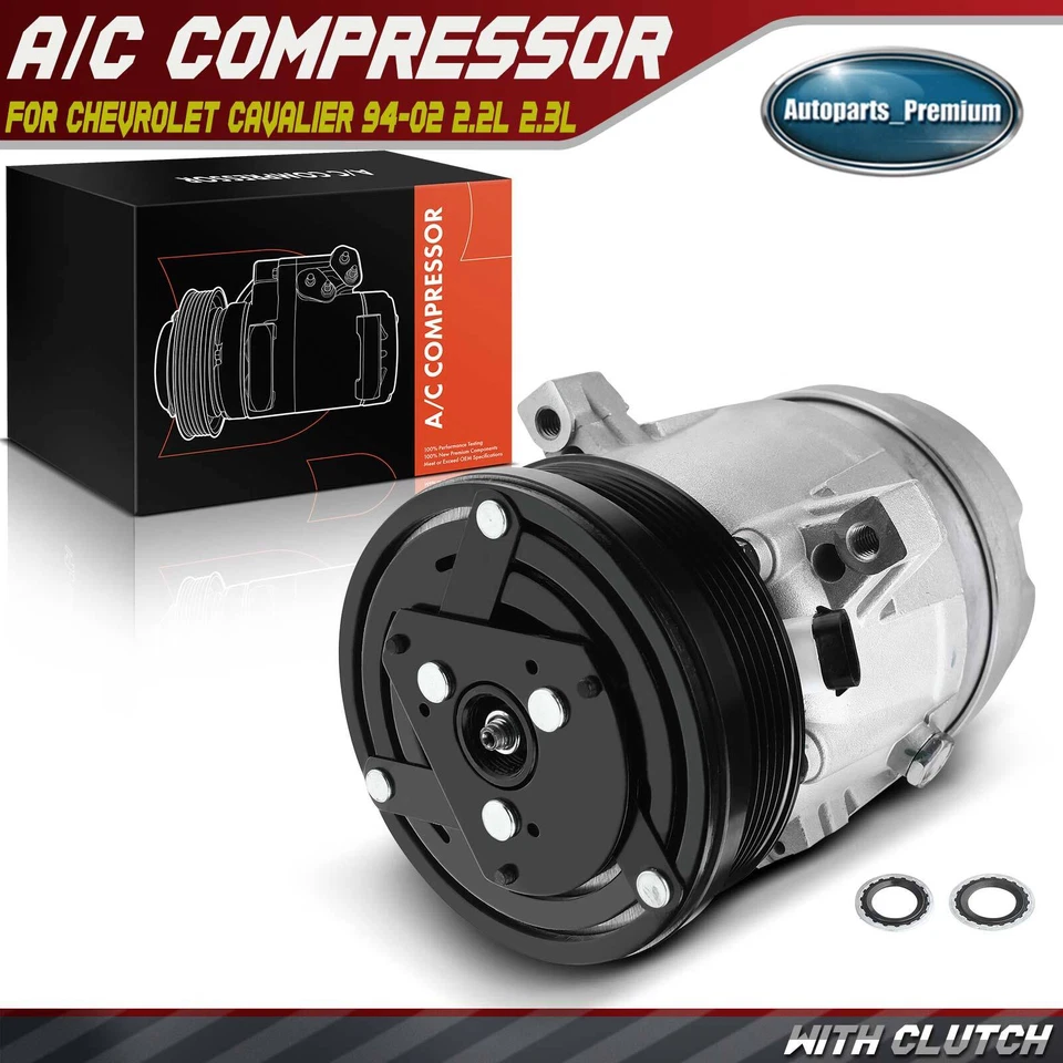 Compresor de aire acondicionado con polea de 5 ranuras para Chevrolet Cavalier 1994-2002 L4 2,2 L 2,3 L Foto 1 de 4