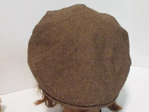 Brown Herringbone Newsboy Hat - Picture 1 of 4