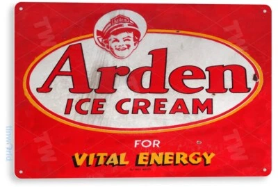 TIN SIGN Arden Ice Cream, Retro, Parlor, Kitchen, Cottage, Metal Décor A219 - Image 1 of 3