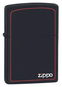 Nuevo Encendedor ZIPPO Negro Mate con Estampado y Borde Envío Gratuito 100% Genuino - Imagen 1 de 3