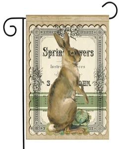 Frühlingsschauer braun Hase Gartenfahne ** doppelseitig ** Top Qualität - Bild 1 von 1