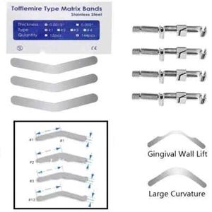 Dental Tofflemire Matrix Bands Universal Stainless Steel Matrix Retainer 144Pcs - Picture 1 of 41