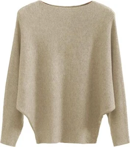 GABERLY Boat Neck Batwing Sleeves Dolman Knitted Sweaters and Pullovers Tops for - Picture 1 of 43