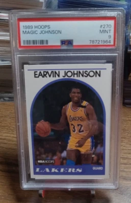 Hoops Magic Johnson #270 1989 PSA 9 como nuevo Lakers Foto 1 de 2
