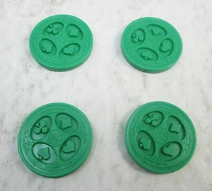 Lot de (4) Green Chips from the Jax 1994 Sequence Board Game - Photo 1/2