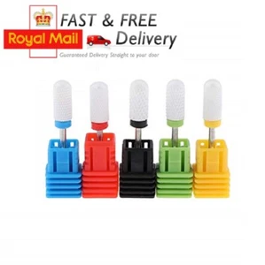 3/32 Keramik Nail Art Bohrer Bit Werkzeug glatte Oberseite rotierende Feile Maniküre Pediküre UK - Bild 1 von 8