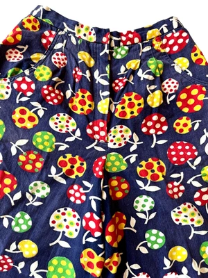 Vintage 1970s Womens Shorts Size Small Polka Dot Fruit High Waisted Groovy Blue - Image 1 of 4