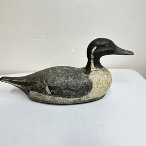 Antique Hand Carved Working Wooden Duck Decoy All Original - Picture 1 of 17