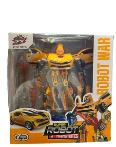 2-in-1 Transforming Robot Auto Spielzeug - Gelb Sport Auto Roboter für Kinder - Bild 1 von 5