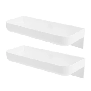 2 juegos de estanterías de almacenamiento de pared para cocina estantería sin perforar para baño - Imagen 1 de 12