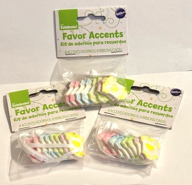 Baby душа цельный футболка галстук Ons пользу акценты лот из 6 пакетов 8 WILTON - Изображение 1 из 3