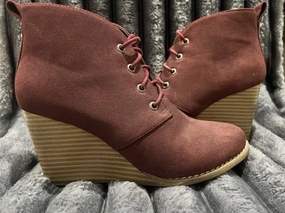 Botas anabela femininas Nautica Waterline, Borgonha, tamanho 7 - Imagem 1 de 4