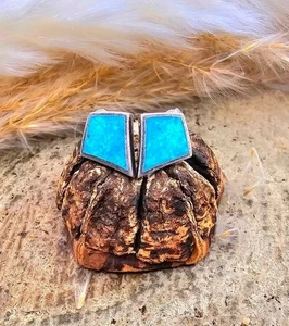 Hermosos 2 pares de pendientes redondos y diamantes turquesa natural - Imagen 1 de 10