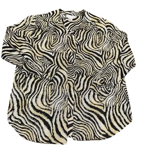 NWT Vintage 90’s Jordan 2-piece Set Button Up Blouse Tank Tiger Print Women’s S - Picture 1 of 8