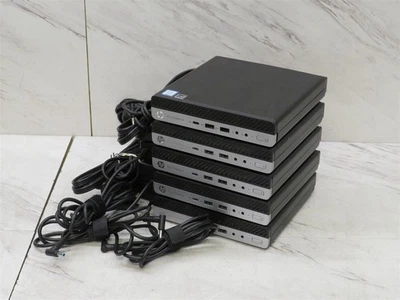 LOT OF 5 HP EliteDesk 800 G3 Mini Desktop Intel Core i5-6500T @ 2.50GHz 8GB RAM - Image 1 of 4