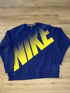 Sudadera vintage NIKE Spellout atlética Gorpcore Royal Y2K azul adulto XXL - Imagen 1 de 8