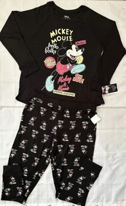 DISNEY  MICKEY MOUSE PJ SET,  LONG SLEEVE TOP & PANTS,  SIZE M,  NWT - Picture 1 of 18