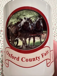 Oxford County Fair Maine Kaffeebecher Pferde Wagen Foto Souvenir Tasse Rennbahn - Bild 1 von 8