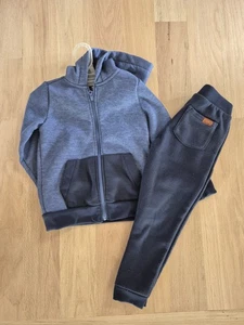 Boys 7 For All Mankind Sweat Outfit Sz 5 Blue Full Zip Hoodie Sweatpants - Picture 1 of 3