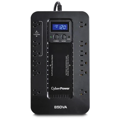 UPS CyberPower Ecologic EC850LCD Compacto 12 Tomacorrientes 850VA 510W con Multifunción Foto 1 de 3