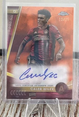 2024 Topps Chrome Mls - Autographs Caleb Wiley #CA-CW Orange Refractor /25 (AU) - Image 1 of 2