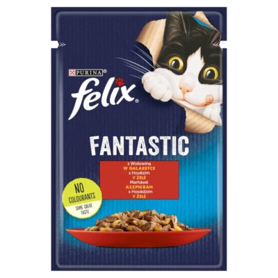 Felix Fantastic Katzenfutter Rind in Gelee Beutel 85g - Bild 1 von 2