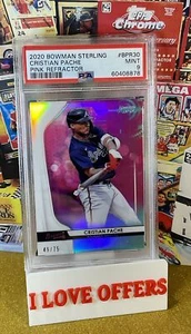49/75 RARE 2020 BOWMAN STERLING CRISTIAN PACHE PINK REFRACTOR PSA 9 BRAVES READ - Picture 1 of 5