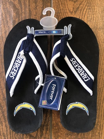 LA Chargers NFL  Big Logo Flip Flops Sandals Slippers Small Size 6-7 Cover