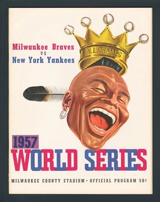1957 World Series Program Milwaukee Braves vs New York Yankees HIGH GRADE! - Image 1 of 2