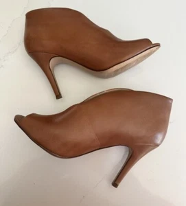 Halogen  Leather Ankle Booties Peep toe  Women’s Sz 9 - Picture 1 of 12