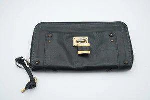 Chloe Long Wallet Leather Paddington Zip Black Purse Auth from JAPAN - Picture 1 of 21