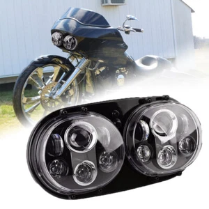 LED Headlight Assembly Kit Plug&Play For Motorcycle Harley Road Glide 1998-2013 - Foto 1 di 11