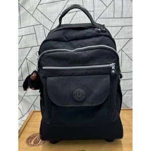 Kipling Sanaa Rolling Backpack Retractable Handle Black Monkey Keychain REPAIRED - Picture 1 of 12