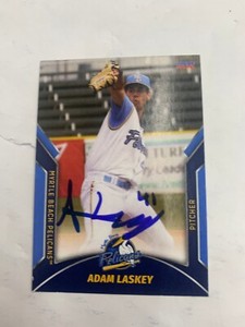 Adam Laskey Signed Card 2022 Myrtle Beach Pelicans Team Card