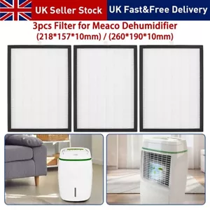 3Pack HEPA Filter for MEACO Dehumidifier 12L 12LE Low Energy Platinum Filters UK - Picture 1 of 13